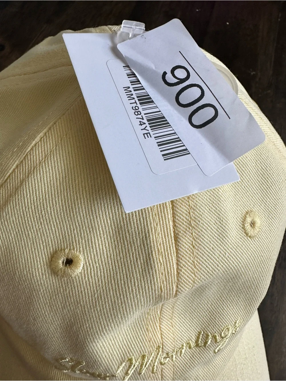 NWT Women’s Pale Yellow Embroidered “Slow Mornings” Baseball Cap Adjust Strap